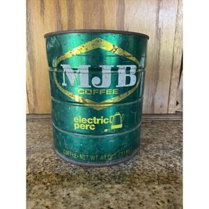 MJB Electric Perc 48oz or 3 Lb, Vintage Green Coffee can No Lid